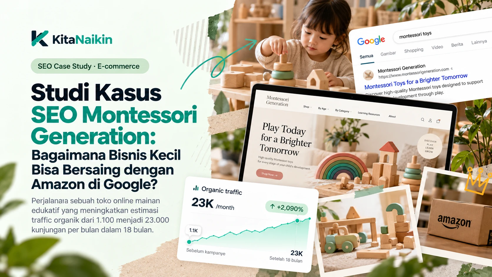 Studi Kasus SEO Montessori Generation: Bersaing dengan Amazon di Google